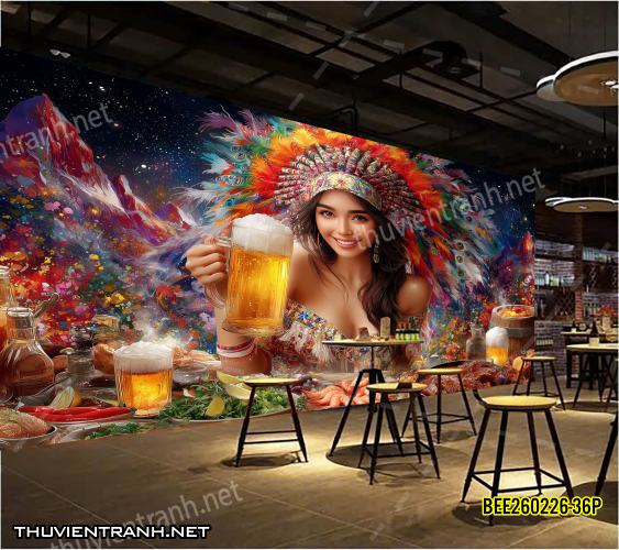 Tranh dán tường Quán Bia, Quán Nhậu- BEE260226-36P - Kết quả tìm kiếm tranh tường